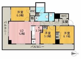 プラウドタワー亀戸 14階 間取り図
