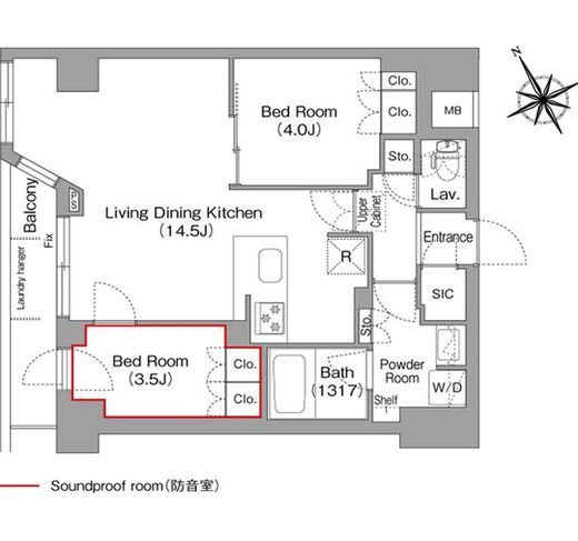 コンフォリア・リヴ平井MUTIO 104 間取り図