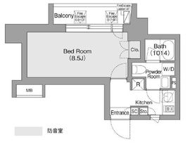コンフォリア・リヴ森下MUTIO 1001 間取り図