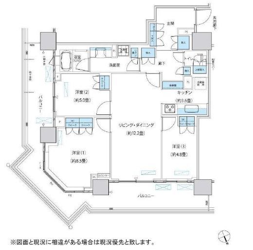 パークシティ柏の葉キャンパス ザ・ゲートタワー ウエスト 2208 間取り図