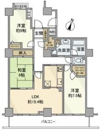 グランエステ川崎ツインタワー 17階 間取り図
