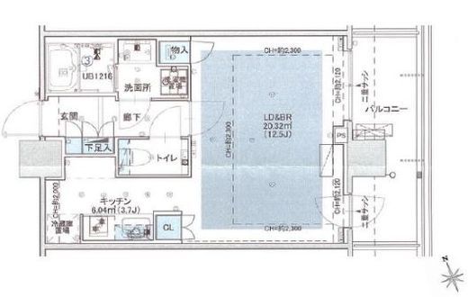 シティタワー新宿 18階 間取り図