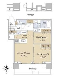 HARUMI FLAG SKYDUO SUN VILLAGE (晴海フラッグ スカイデュオ サンヴィレッジ) 18階 間取り図