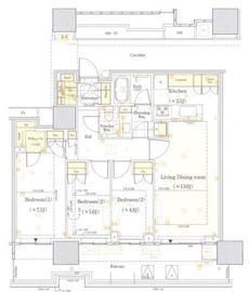 HARUMI FLAG SKYDUO SUN VILLAGE (晴海フラッグ スカイデュオ サンヴィレッジ) 43階 間取り図