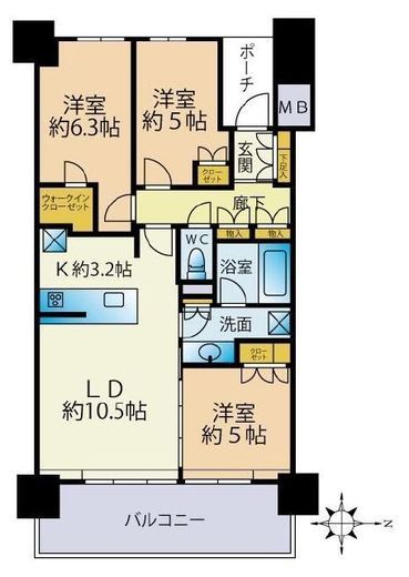 シティタワー金町タワー棟 18階 間取り図