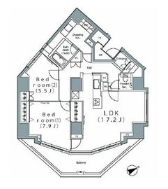 パークハビオ麻布台 1501 間取り図