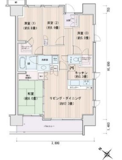 エスティメゾン豊洲レジデンス A1017 間取り図