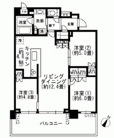 ブリリア有明シティタワー 24階 間取り図