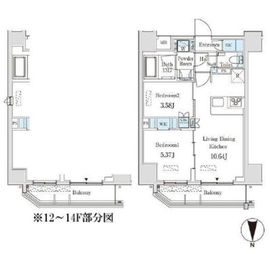 JP noie 西蒲田 1201 間取り図