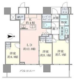 ブリリアタワー池袋 43階 間取り図