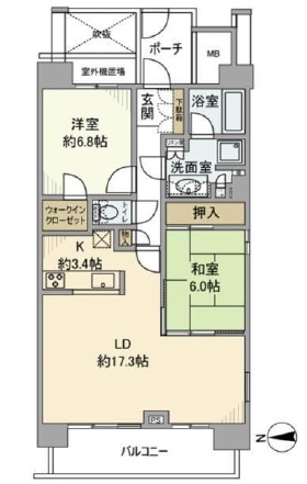 イーストコモンズ清澄白河サウスフラッツ 12階 間取り図