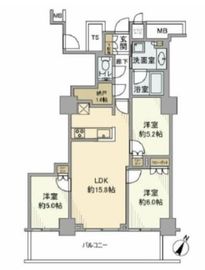 プラウドタワー石神井公園 23階 間取り図