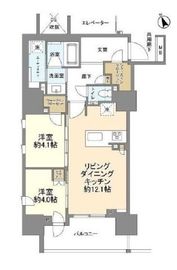 プラウド五反田 13階 間取り図