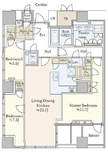 三田ガーデンヒルズ PARK MANSION 6階 間取り図