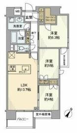 リビオレゾン人形町 6階 間取り図