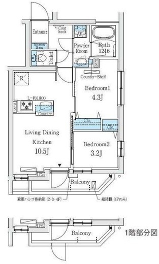 プライムブリス中野富士見町Ⅱ 404 間取り図