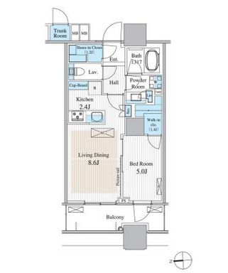 パークシティ大崎 ザ タワー 5階 間取り図