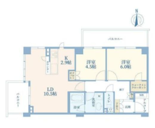 アデニウム高輪 2階 間取り図