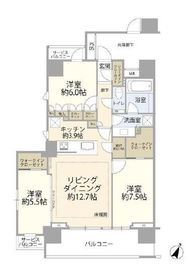 クレヴィア新宿若松町 6階 間取り図
