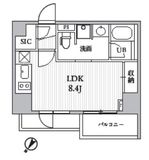 シーズンフラッツ大井町 208 間取り図
