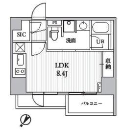 シーズンフラッツ大井町 408 間取り図