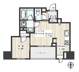 ウェリス錦糸町北斎通り 2階 間取り図