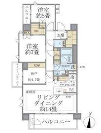 ブリリア弦巻 7階 間取り図
