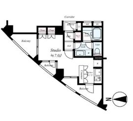 クオリア目黒大橋ウエスト 6階 間取り図
