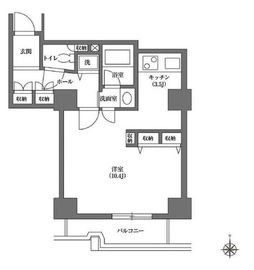 文京グリーンコートビュータワー本駒込 A705 間取り図
