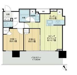 シティタワー目黒 18階 間取り図