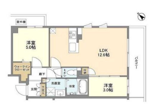 ウェルスクエア中目黒Ⅱ 102 間取り図