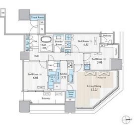 パークシティ大崎 ザ タワー 12階 間取り図