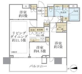 HARUMI FLAG PARK VILLAGE (晴海フラッグ パークヴィレッジ) 26階 間取り図