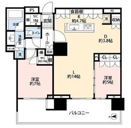 HARUMI FLAG SKYDUO PARK VILLAGE (晴海フラッグ スカイデュオ パークヴィレッジ) 30階 間取り図