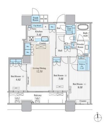 パークシティ大崎 ザ タワー 12階 間取り図
