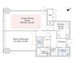 プラティーヌ西新宿 802 間取り図
