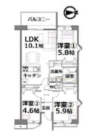 アクティ目黒駅前 2号棟 509 間取り図