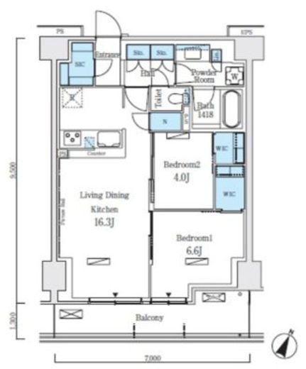 ロイヤルパークス赤羽ノース 412 間取り図