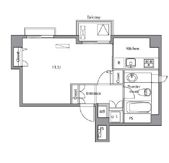 フレッシア永田町 902 間取り図