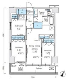ロイヤルパークス赤羽ノース 556 間取り図
