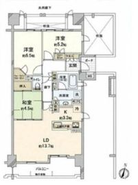 プラウド横濱ヒルトップ 4階 間取り図