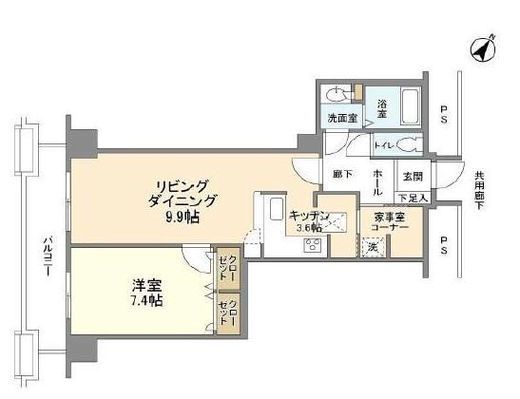 トルナーレ日本橋浜町 23階 間取り図
