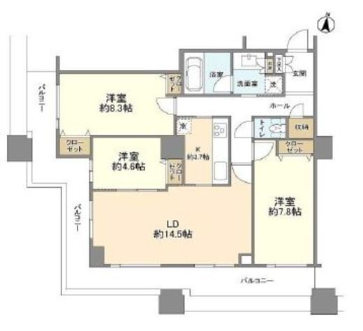 ヴィナシス金町タワーレジデンス 7階 間取り図