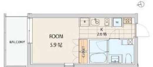 エスセナーリオ市谷薬王寺 201 間取り図