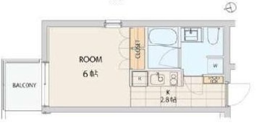 エスセナーリオ市谷薬王寺 202 間取り図