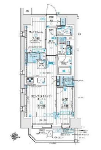 デュオステージ北千住Ⅲ 5階 間取り図