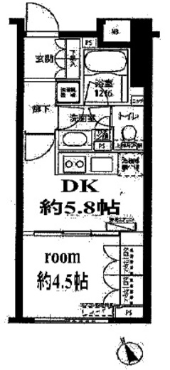 フォレシティ富ヶ谷 202 間取り図