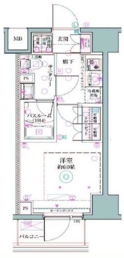 クレヴィスタ阪東橋Ⅱ 1102 間取り図