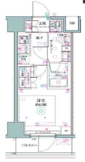 クレヴィスタ阪東橋Ⅱ 603 間取り図