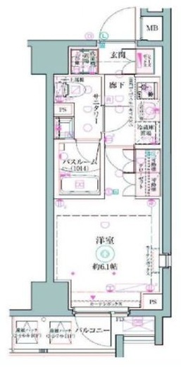 クレヴィスタ阪東橋Ⅱ 206 間取り図